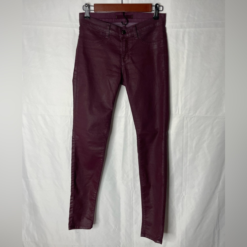 Faux leather maroon pant